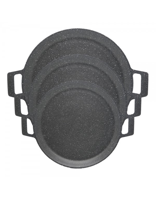 Various Sized Lfgb Material Imitate Pressure Die-Casting Aluminum Non-Sticky Marble Coating Frying Pan RL-AL014