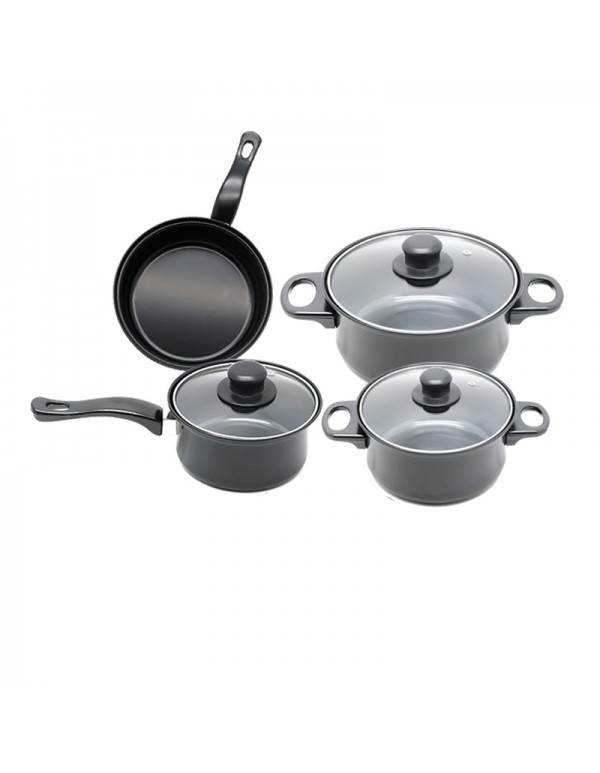 7 Pcs Pressure Casting Aluminium Non-Sticky Cookware Set Cooking Pot Set RL-CW046