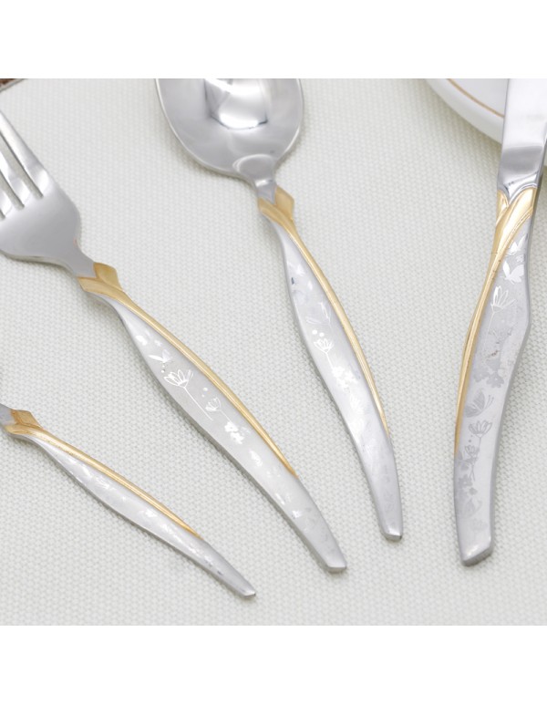 High Quality Stainless Steel Cuterly Set Spoon Folk And Table Knife Various Combination With Optional Giftbox RL-TW0003GL-4