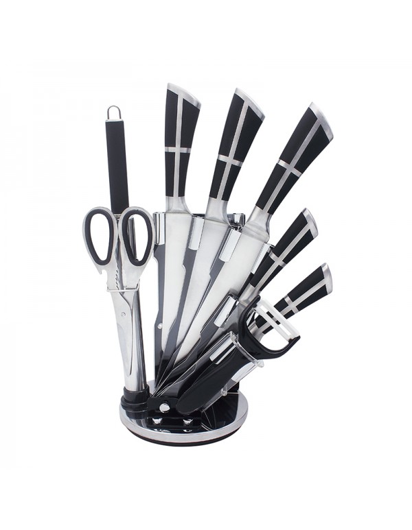 Stainless Steel Home Kitchen Tool Hollow Handle Knife Set With Stand RL-KF001