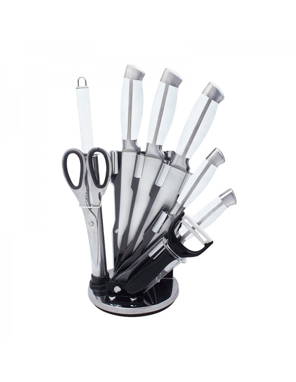 Stainless Steel Home Kitchen Tool Hollow Handle Knife Set With Stand RL-KF004