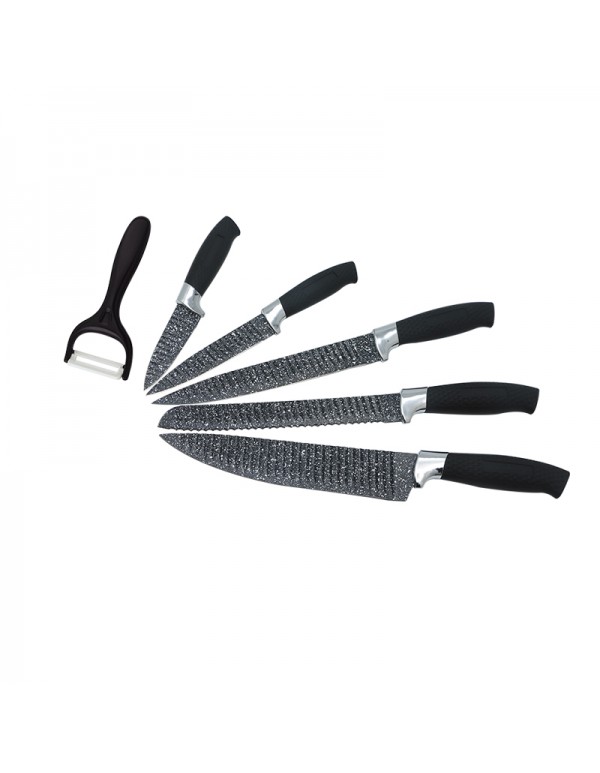 Non-Stick Coating Stainless Steel Home Kitchen Tool Hollow Handle Knife Set RL-KF006
