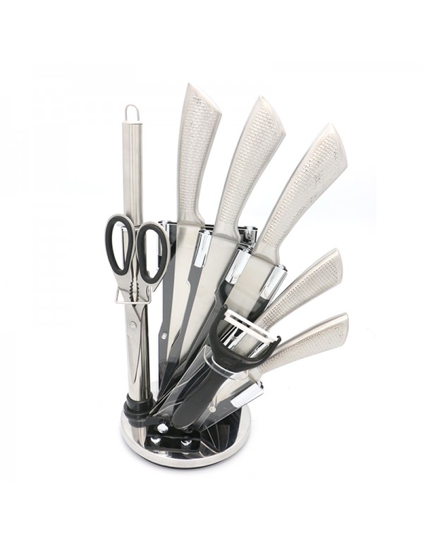 Stainless Steel Home Kitchen Tool Hollow Handle Knife Set With Stand Stylish Handle RL-KF035